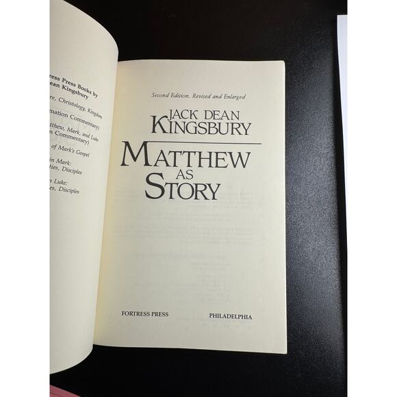 BOOK Matthew as Story: Second Edition Paperback 1988 by Jack Dean Kingsbury - Picture 6 of 6